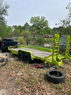 Lime Green Tandem Axle Equipment Trailer