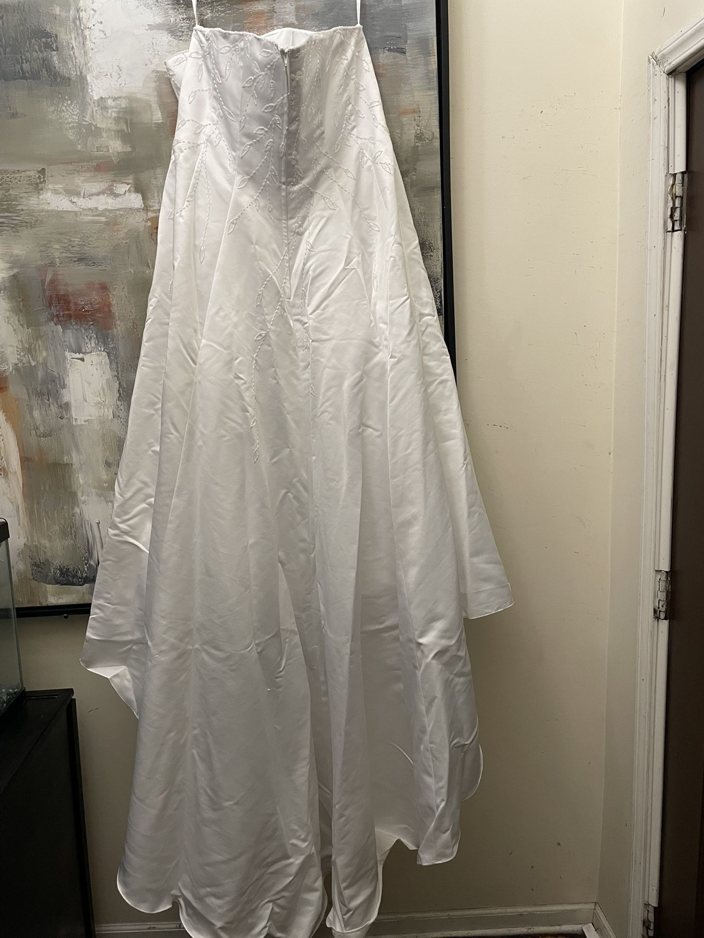 beaded illusion and crepe sheath wedding dress Plus Size Beaded Straps Lace Crepe Wedding Dress