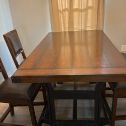 5 Piece Wood Table For Sale