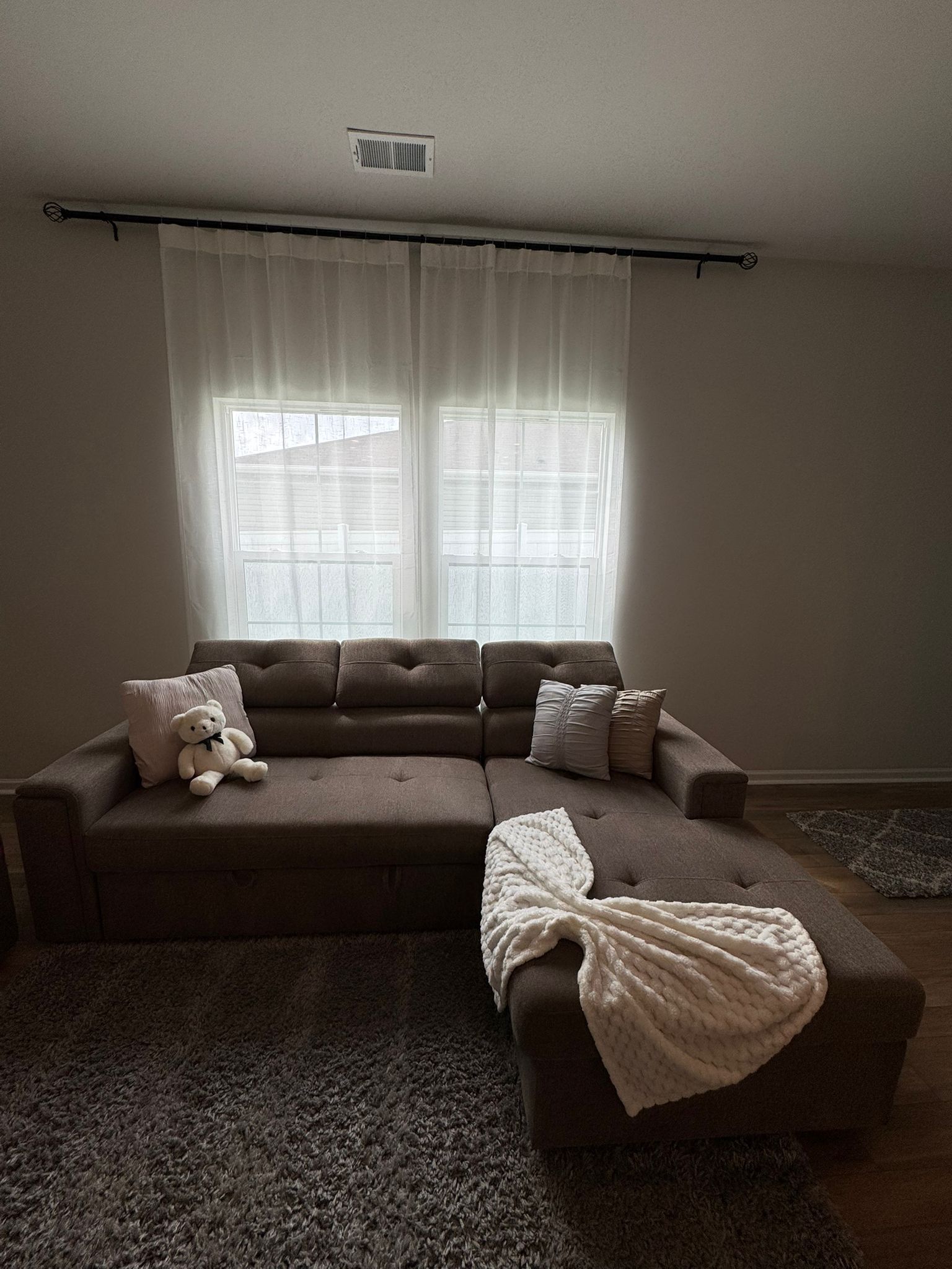 Sectional sofa / couch with bed and storage
