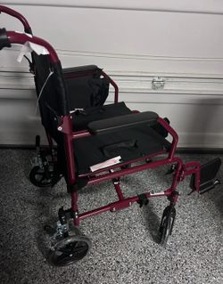 Medline medical transport wheelchair new ultra light weight wheel chair