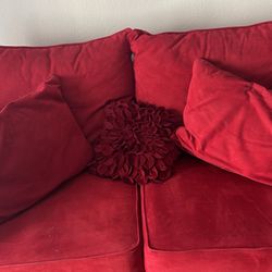 Cozy Red Loveseat Couch