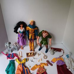 Vintage 90s Hunchback Of Notre Dame Toy Dolls And Accessories. Figures & Outfits