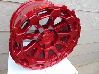 4 Brand New Candy Red 18X9 Black Rhino ROTOR Rims 6X5.5 -18MM Offset