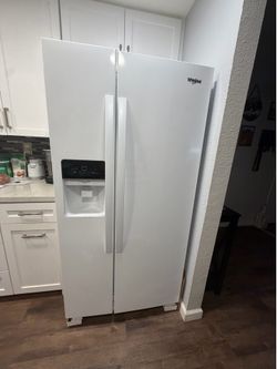 White Whirlpool Side by Side Fridge
