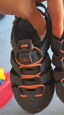 Kids Black and Orange Sport Sandal