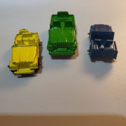 Metal Di Cast JEEPS VTG LOT OF 3 MIDGETOY ROCKFORD ILL. U.S.A DIE CAST VEHICLES

