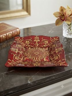Red and Gold Decorative Tray
