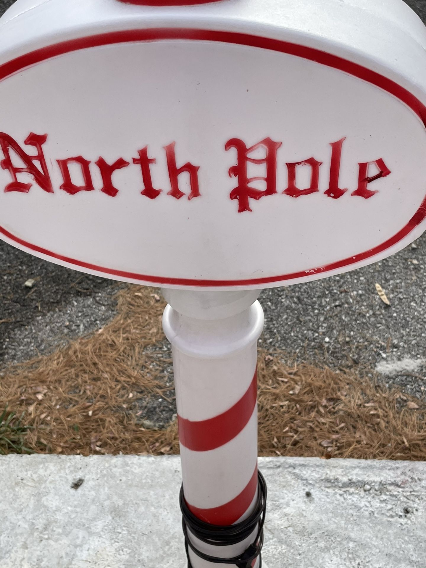 Vintage Blow Mold  Sign Union 1991 North Pole. 46” Tall. Ok Nice