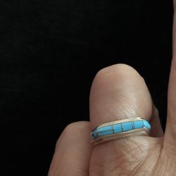 Sterling & Turquoise Ring.  Size 6.5