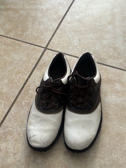 Foot Joy White and Brown Leather Golf Shoes