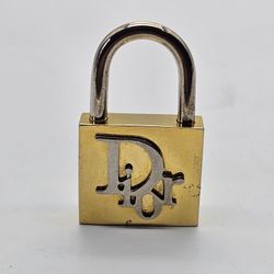 Vintage CHRISTIAN DIOR Monogram Keyless Screw Padlock Pendat