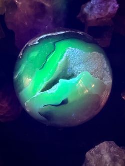 UV Reactive Volcano Agate Geode Sphere