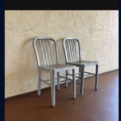 One Set of 2 Commercial Grade Metal Indoor-Outdoor Chairs