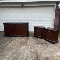 Bedroom set dresser with two nightstands #bs26