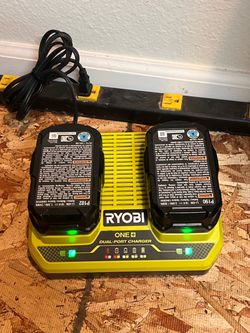 Ryobi ONE+ Dual-Port Charger with 2 Batteries