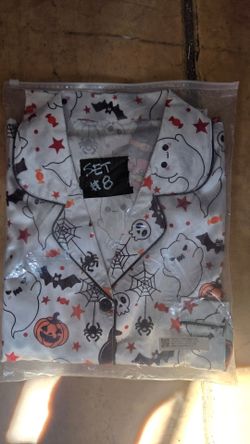 Halloween Print Satin Pajama Set