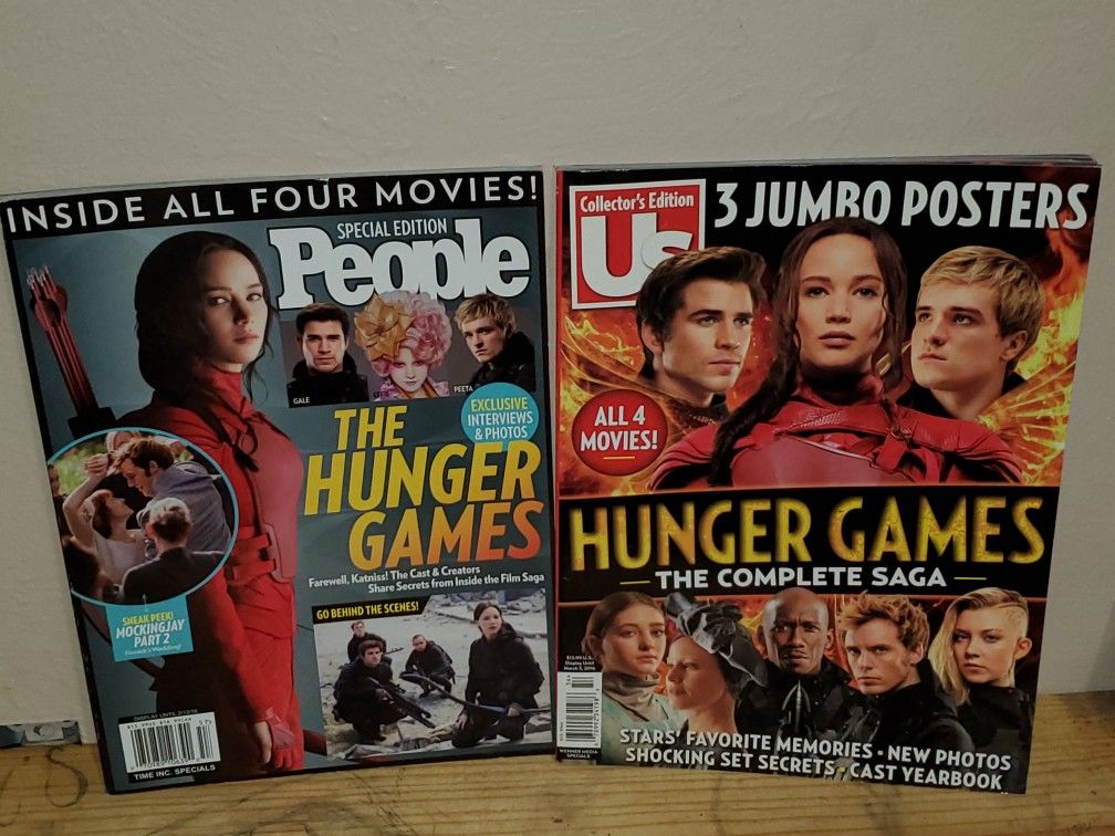 The Hunger Games Magazine Collection! 2 Awesome Magazines With Posters! Excellent Condition!