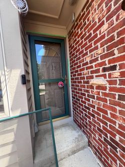 Green Storm Door with Screen