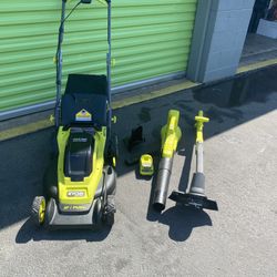 Ryobi 18v 16inch Mower Bundle Like New 