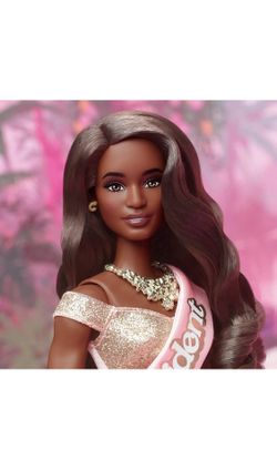 Barbie The Movie Collectible Doll President Barbie Wearing Shimmery Pink  and Gold Dress with Sash for Sale in Los Angeles, CA - OfferUp