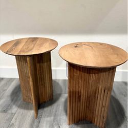 Pair of Wooden Side Tables | End Tables