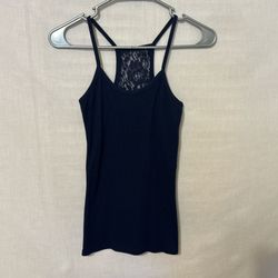 Blue Lace-Back Women's Top