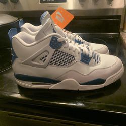 New Military Blue Jordan 4 With Hat Size 13 $125