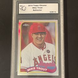 Topps Chrome Angels Mike Trout Graded 10 Baseball Card 