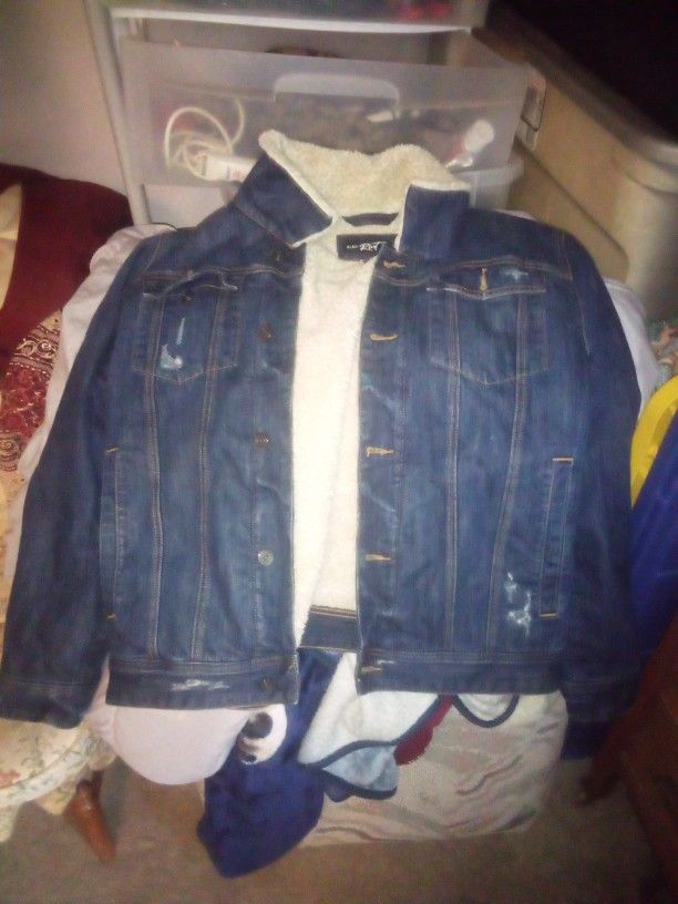 Vintage Black Rivet Denim XxL Jacket