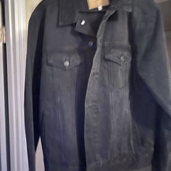 True Craft Black Denim Jacket L Black
