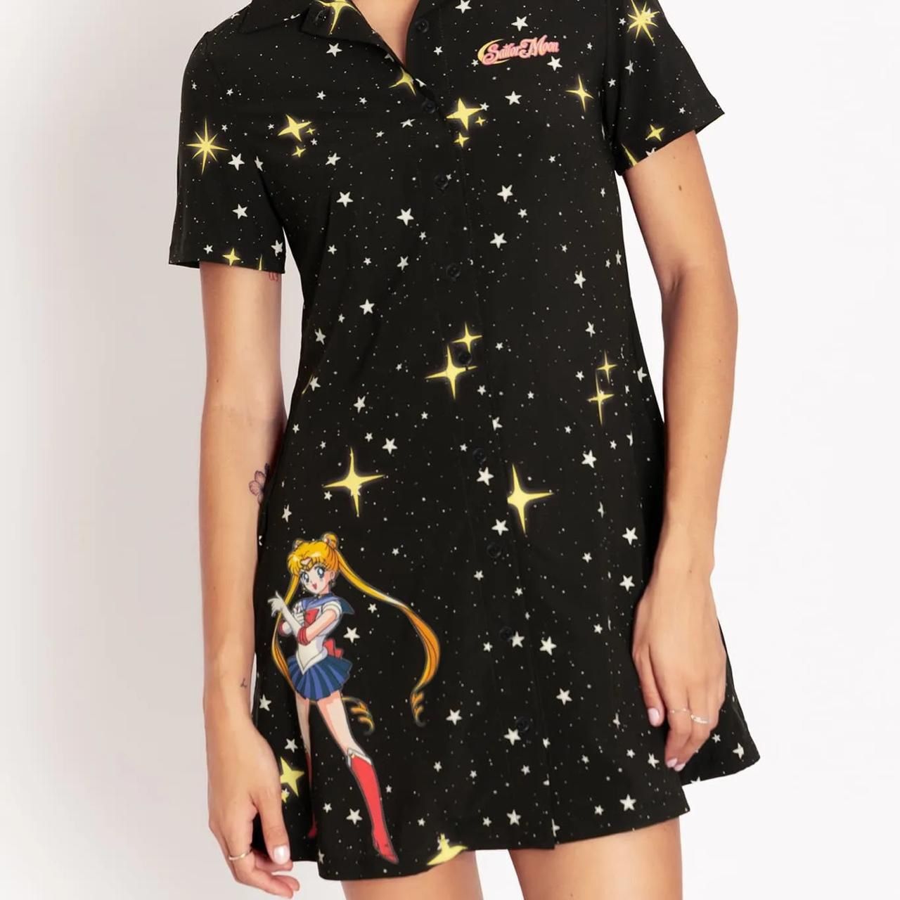 Black Milk Sailor Moon Sailor Guardians Sparkle Short Sleeve Button Up Dress