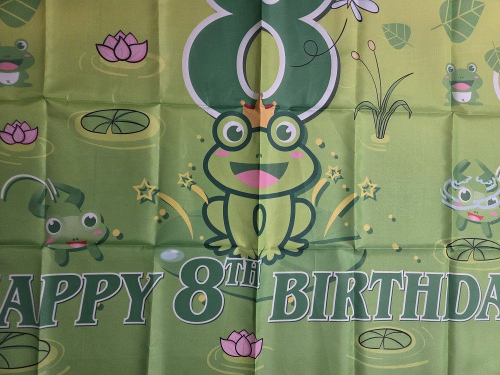 Keroppi 8th Birthday Backdrop 