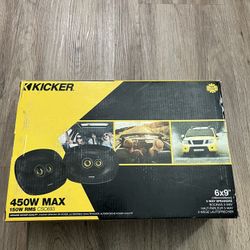 KICKER - CS Series 6" x 9" 3-Way Car Speakers with Polypropylene Cones (Pair) - Yellow/Black