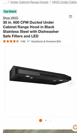 Shop VIKIO 30 in. 600 CFM Ducted Under Cabinet Range Hood in Black Stainless Steel with Dishwasher Safe Filters and LED