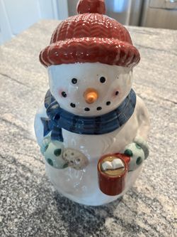Christmas snowman Cookie Jar 