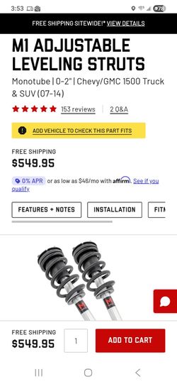 M1 Adjustable Leveling Struts Chevy/GMC 1500