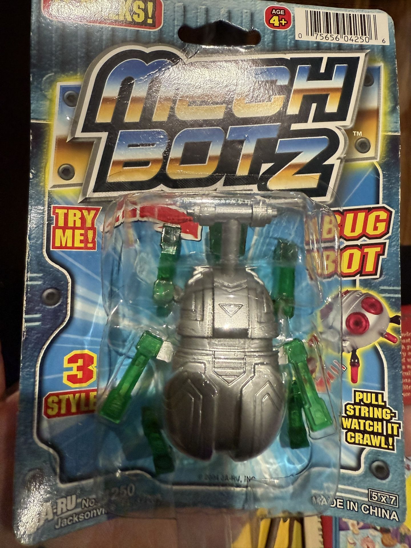 Mech Botz Bug Bot 4250 Jaru Silver and Green Crawling ToyRare