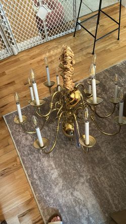12 Lights Chandelier Gold