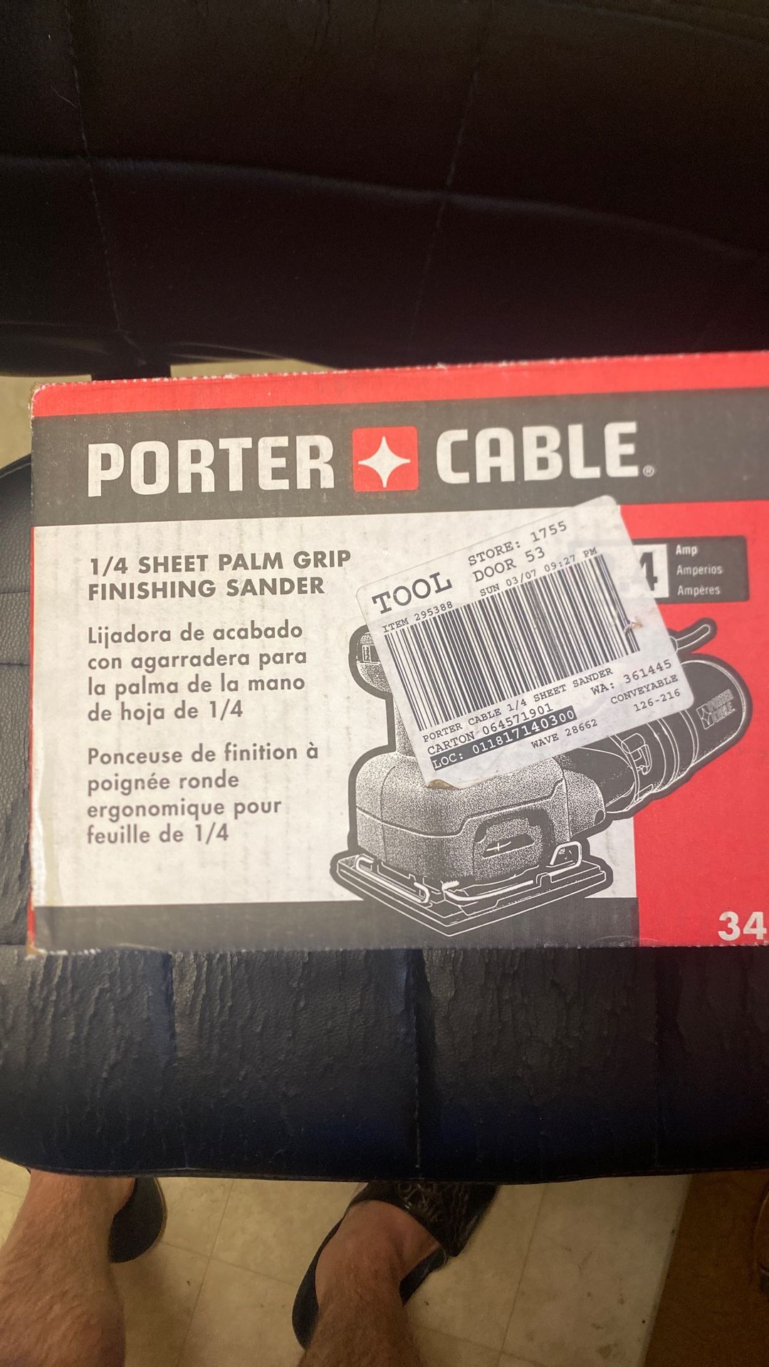 Porter Cable 1:4 Sheet Palm Grip Finishing Sander 