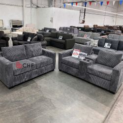 corduroy 2 piece sofa and loveseat set