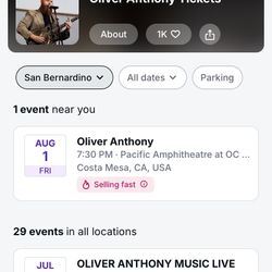 OLIVER ANTHONY TICKETS