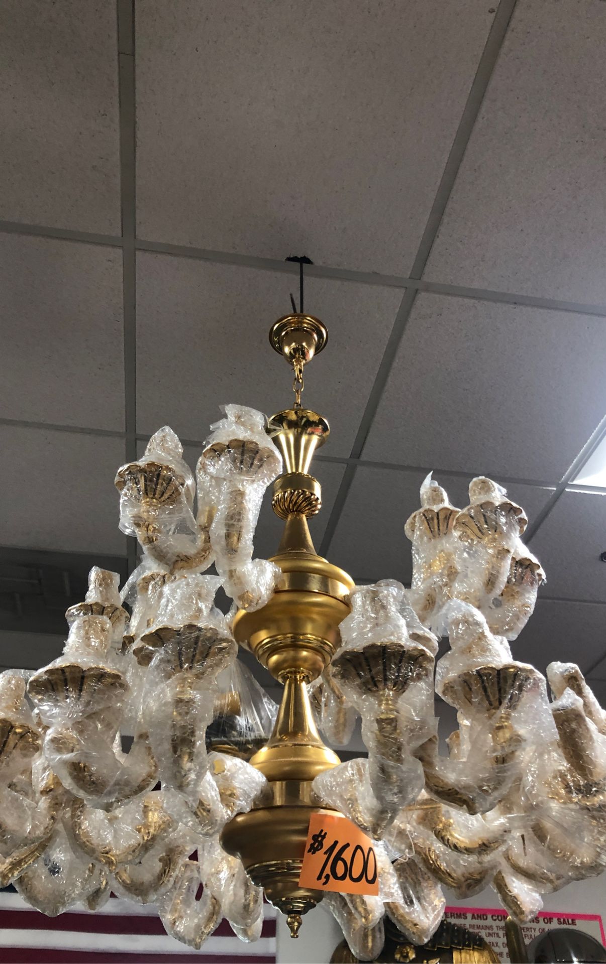 Brand New Gold Plated Chandelier