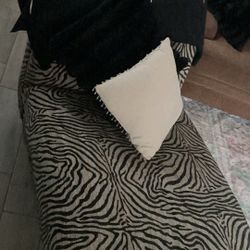 Prodigy Expresso/Brown Zebra Chaise Lounge, Beautiful Wooden Feet.