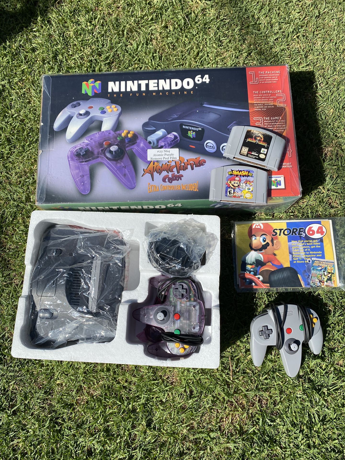 Nintendo N64 Atomic Purple + Super Smash Bro’s Mortal Kombat