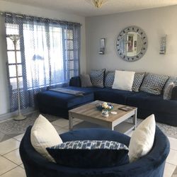 Sectional Sofa With Round Sitting Chair