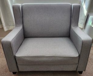 Gray Upholstered Rocking Chair