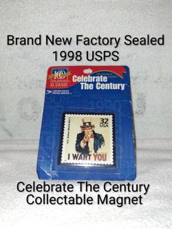 Brand New Factory Sealed Vintage 1998 USPS Celebrate The Century Collectable Magnet