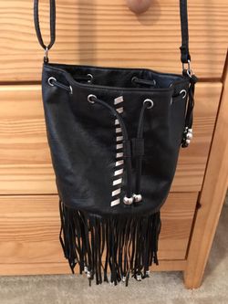 American Rag Bucket style fringe shoulder bag