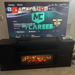 60inch LG TV And Fireplace With Bluetooth 